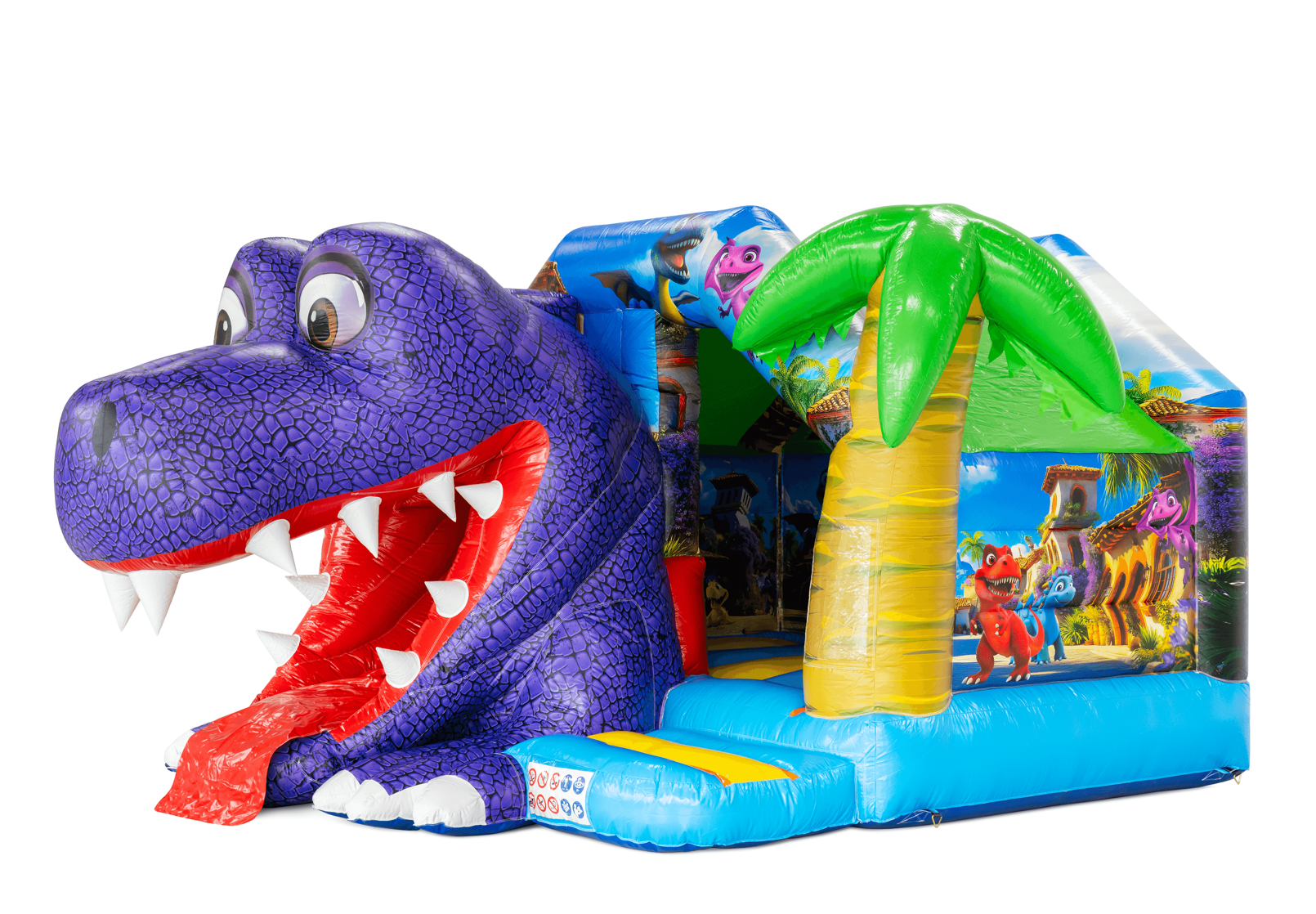 Product afbeelding Slide Combo Mega Dino Purple Springkussen